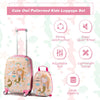 ABS Kids Backpack Luggage Set Children Suitcase Travel Schoo-Pink