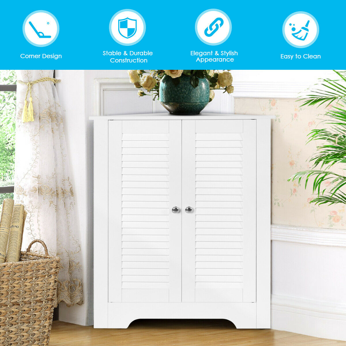 Corner Storage Cabinet Display Unit