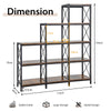 5-Tier Bookshelf 9 Cubes Bookcase with Carbon Steel Frame-Rustic Brown
