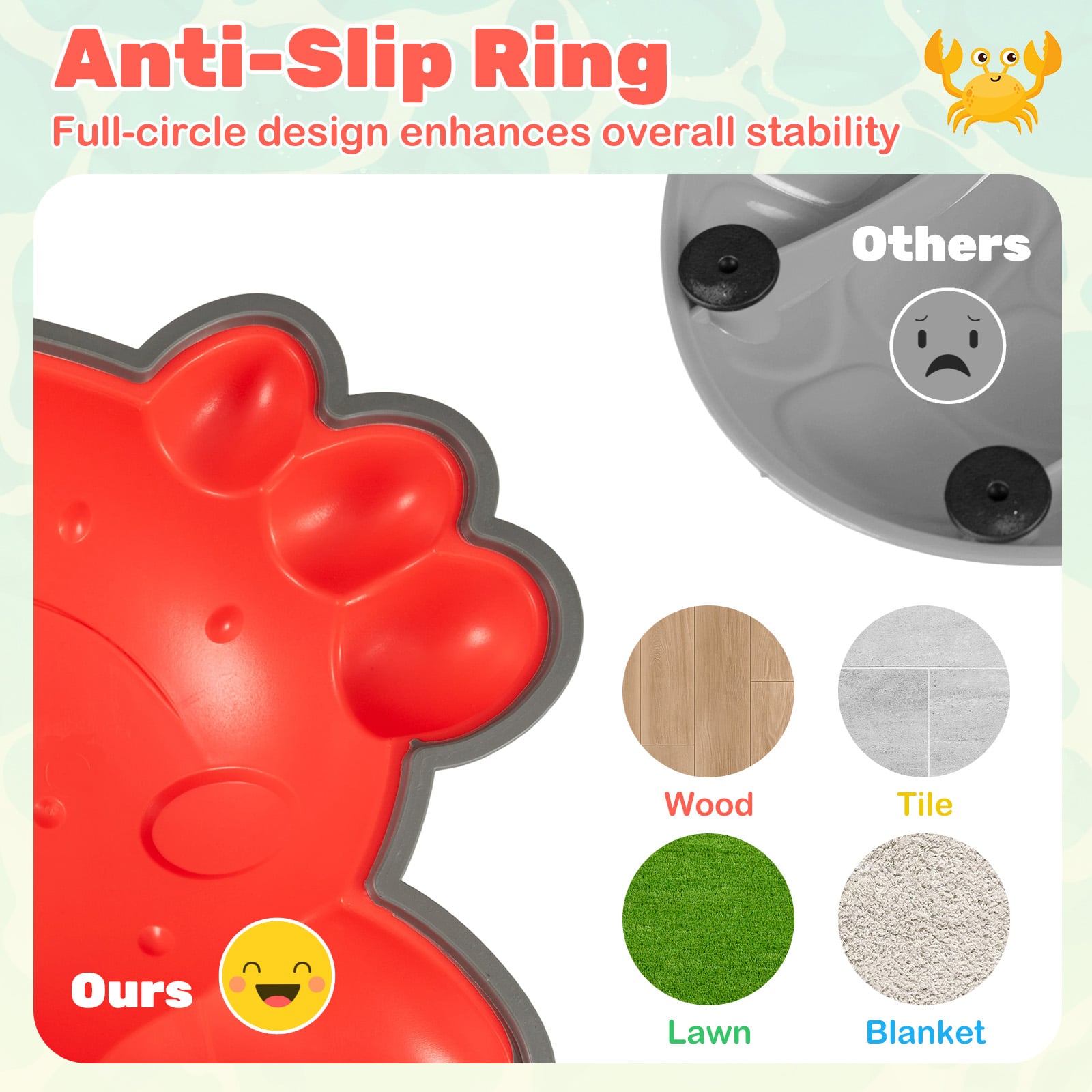 9 Pieces Non-Slip Toddler Stepping Stones for Kids Aged 3+-Colourful