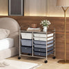 9-Drawer Rolling Storage Cart Tools Scrapbook Paper Organizer-Grey