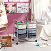 9-Drawer Rolling Storage Cart Tools Scrapbook Paper Organizer-Grey
