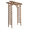Outsunny Wooden Garden Arbor, Arch Trellis with Classic Countryside Style, Pergola Style Roof for Climbing Vines