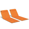 Outsunny Set of Two Metal Frame Beach Chairs, with Reclining Backs - Orange