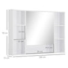 kleankin Wall Mounted Medicine Cabinet, Bathroom Mirror Cabinet with Mirrored Door, Shelves and Storage Cupboard, White