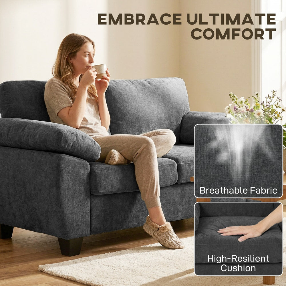 HOMCOM 2 Seater Sofa in Dark Grey