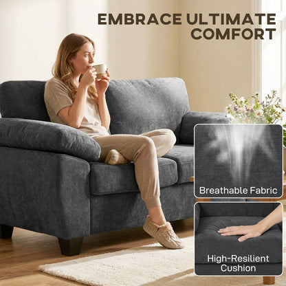 HOMCOM 2 Seater Sofa in Dark Grey