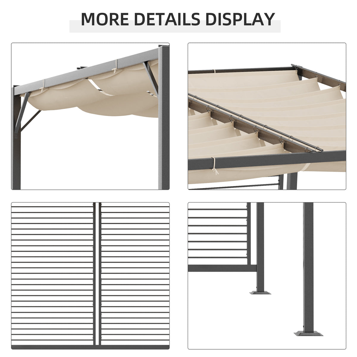 Outsunny Metal Pergola in Beige