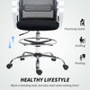 HOMCOM Draughtsman Chair, Mesh Drafting Chair, Ergonomic Office Chair with Lumbar Support, Adjustable Foot Ring, Black