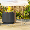 Outsunny Smokeless Fire Pit, 48.5cm Portable Wood Burning Firepit with Poker for Garden Camping Bonfire Party, Metal, Dark Grey