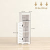 HOMCOM Bathroom Floor Cabinet, Bathroom Storage Unit with Louvered Door, Open Shelf, Adjustable Shelf, White, 22 x 20 x 75 cm