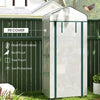 Outsunny 4 Tier Mini Portable Greenhouse Compact Plant Grow Shed Metal Frame PE Cover with Lockable Rolling Wheels , White