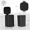 HOMCOM 20L Modern Boxy Metal Home Kitchen Bin - Black