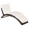 Outsunny Outdoor Foldable PE Rattan Sun Lounger with Soft Padded Cushion, Ergonomic Curved Design Sun Bed for Garden, Balcony, Garden, Brown