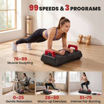 SPORTNOW Vibration Plate Exercise Machine with 99 Speed Levels in Red