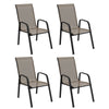 Outsunny Set of Four Stackable Mesh Seat Chairs - Grey