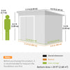 Outsunny 7.5 x 4.3ft Metal Garden Storage Shed, Waterproof Outdoor Shed with Triple Lockable Door, Gloves, Vents, Dark Grey
