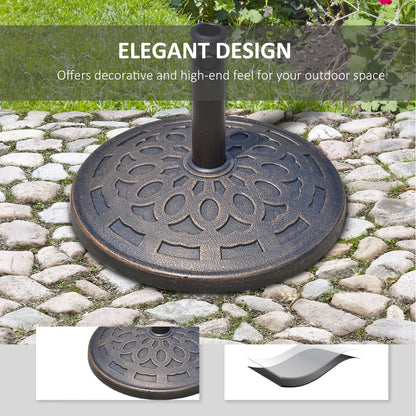Outsunny 14kg Round Garden Parasol Base in Bronze