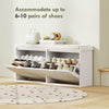 HOMCOM Elegant Ten Shoe Bench, with Top Seat - White