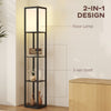 HOMCOM Floor Lamp with Shelves, 3 Layer Column Modern Standing Lamp for Living Room, Bedroom, Office, Bulb not Included, Black