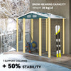 Outsunny 7 x 4ft Garden Shed, Easy to Assemble, Upgraded Galvanised Steel Frame with Foundation Kit, Double Doors with Lock, Outdoor Metal Shed with Vents and Gloves, Garden Storage Shed, Green