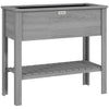 Outsunny Wooden Raised Garden Bed, Elevated Planter Box with Storage Shelf and Drainage Holes, Raised Planter with Legs, Grey