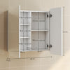 HOMCOM Arched Bathroom Mirror Cabinet with Adjustable Shelves - White