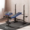 HOMCOM Adjustable Weight Bench with Leg Extension, Barbell Rack, Preacher Curl Pad, Butterfly, Multi-Function Home Gym Bench for Strength Training, Blue