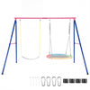 A-Frame Swing Stand for 2 Swings with Ground Stakes and Carabiners Heavy Duty-Blue