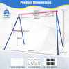 A-Frame Swing Stand for 2 Swings with Ground Stakes and Carabiners Heavy Duty-Blue