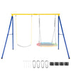 A-Frame Swing Stand for 2 Swings with Ground Stakes and Carabiners Heavy Duty-Yellow