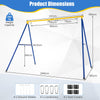 A-Frame Swing Stand for 2 Swings with Ground Stakes and Carabiners Heavy Duty-Yellow