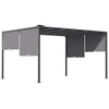 Outsunny 3(m) x 4m Metal Pergola with LED Lights, Outdoor Garden Pergola with Sliding Roof, Solar Powered, for BBQ,√Ç Lawn, Dark Grey