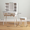 HOMCOM Elegant Dressing Table, with LED Mirror - White