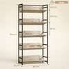 HOMCOM Bookshelf 5-Tier Metal Frame Room Divider Bookcase Storage Shelves for Living Room Oak