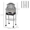 PawHut Metal Bird Cage with Plastic Swing, Perch, Food Container, Tray, Handle, for Finches, Canaries, Budgies, 43.5 x 33 x 121
