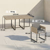 Outsunny 7 Piece Rattan Garden Furniture Set, Garden Dining Set with Wood-Plastic Table and 6 Stackable Chairs, Light Brown