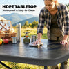 Outsunny 5 Piece 6ft Foldable Table and Chairs, Portable Picnic Table Set with 4 Chairs, Waterproof Top and Steel Frame, Black