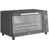 HOMCOM Mini Oven, 9L Countertop Electric Grill, Toaster Oven with Adjustable Temperature, Timer, Dishwasher Safe Baking Tray and Wire Rack, 750W, Grey