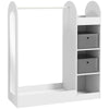 AIYAPLAY Kids Clothes Rail with Storage Shelf, Boxes, Mirror for Bedroom, Nursery, White