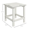 Outsunny Square Coffee Table, HDPE Tabletop and Frame for Porch, Garden, Side Table, 38 x 38 x 46 cm, White