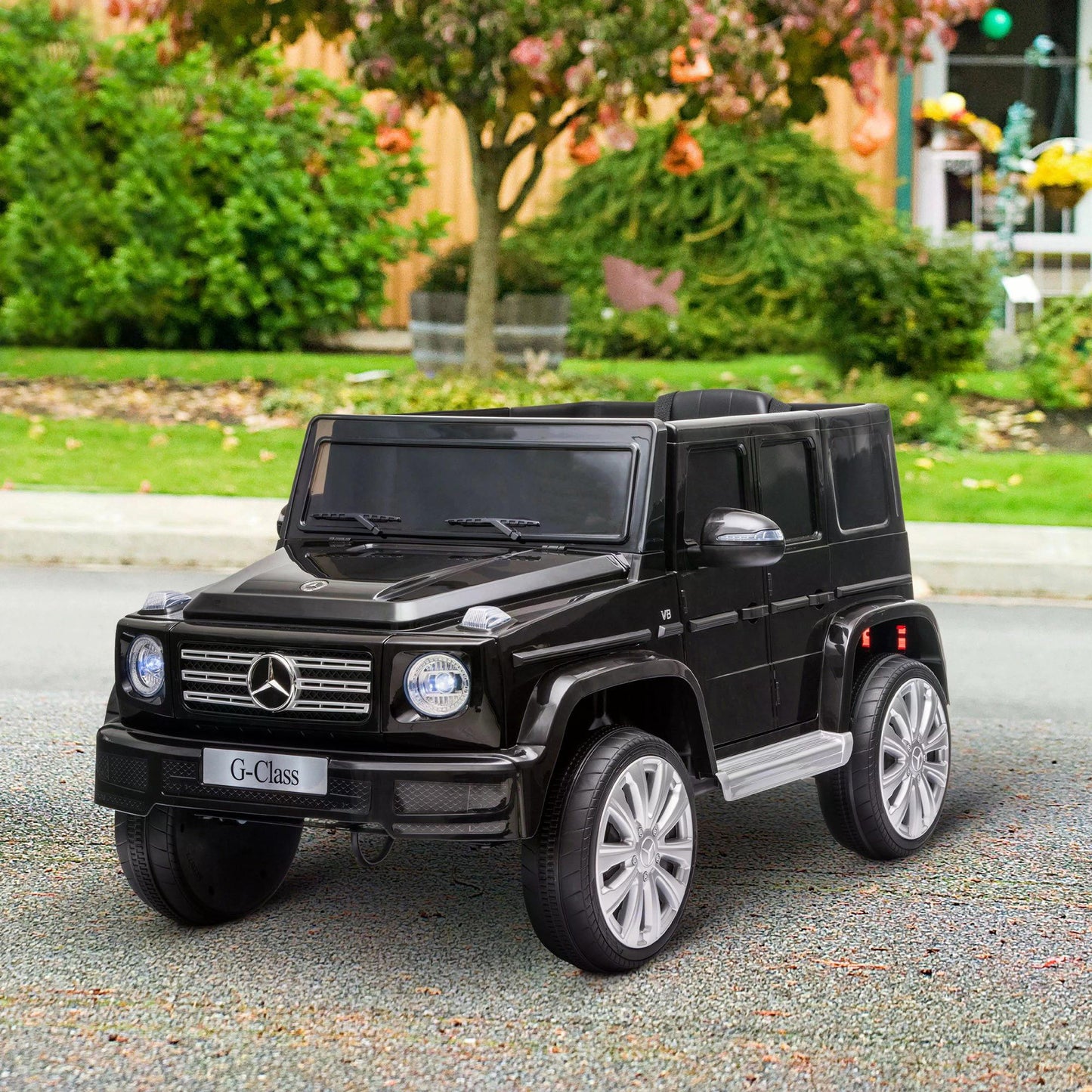 سيارة ركوب كهربائية للأطفال من HOMCOM Mercedes Benz G500 بجهد 12 فولت مع جهاز تحكم عن بعد