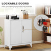 HOMCOM Lockable Metal Filing Cabinet, 2-Tier Storage Cupboard with Double Doors, Modern Office Organiser, White