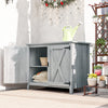 Outsunny Wooden Garden Shed, Outdoor Fir Wood Storage Shed with Shelf and Double Doors, Light Grey