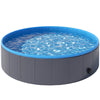 PawHut Foldable Dog Pool for Puppies and Ducks Dog Paddling Pool Bath Tub, Dark Grey, 120 x 30cm
