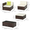 Outsunny Rattan Corner Sofa Set 4-Seater Outdoor Garden Sofa for Patio - Brown