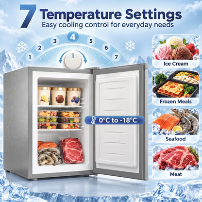 HOMCOM 60L Tabletop Mini Freezer in Grey