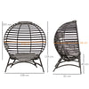 Outsunny Egg Chair with Cushion & Side Pocket - Brown