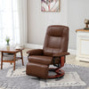 HOMCOM Faux Leather Armchair, with 145Â° Reclining Back and Footrest - Brown