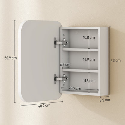 HOMCOM Bathroom Medicine Cabinet with Mirror in White